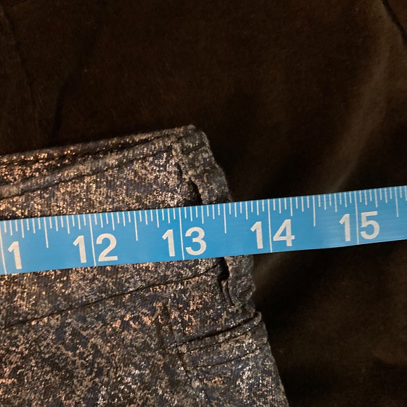 Express Jeans Pants Womens 2P Silver Metallic Coated Super High Rise Slim Ankle - Picture 9 of 11